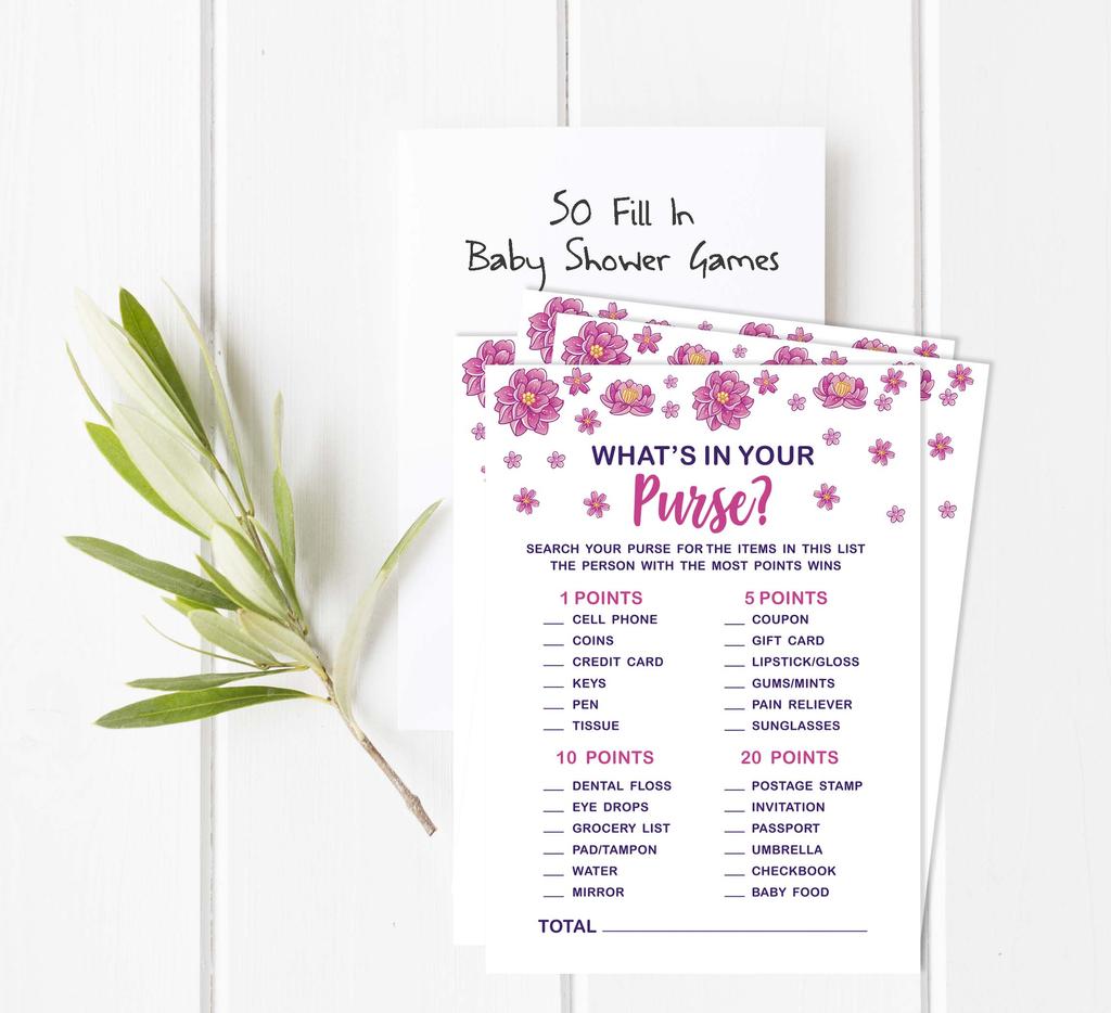 Inkdotpot Baby Shower Game Set Of 50 BabyA  AlphabetA  ABCA  Game Unicorn Floral Party