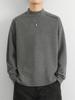 Men's Double-Sided Fleece Half-High Collar Sweatshirt - Warm Autumn/Winter Solid Color Base Layer