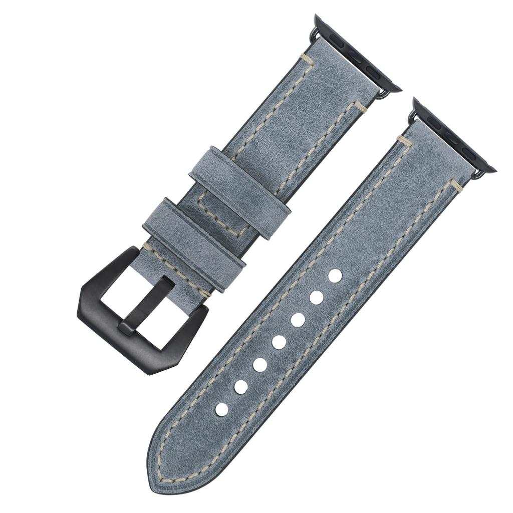 Suitable For Apple S7 Watch Apple Iwatch Strap First Layer Crazy Horse Leather Pin Buckle Watch8 Watch Strap