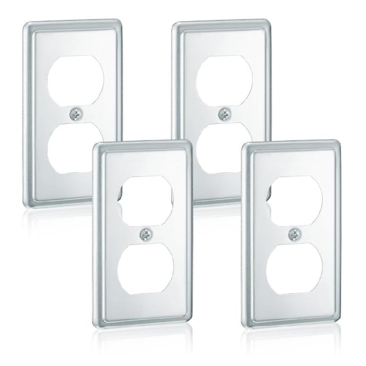 4Pcs Wall Panel Light Switches Socket Cover Standard Wall Switches Receptacle Outlet Covers Faceplates Covers Easy Use