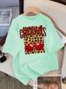 Leopard Cherry Creative Design Womens Tee Shirts Cotton Casual T Shirt Summer O-Neck Streetwear Soft Oversized Short Sleeve