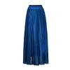 Women Maxi Skirt Elastic High Waist Pleated Golden Long Skirt Slimming Design Spring Summer Skirt Work Leisure Travel Wear