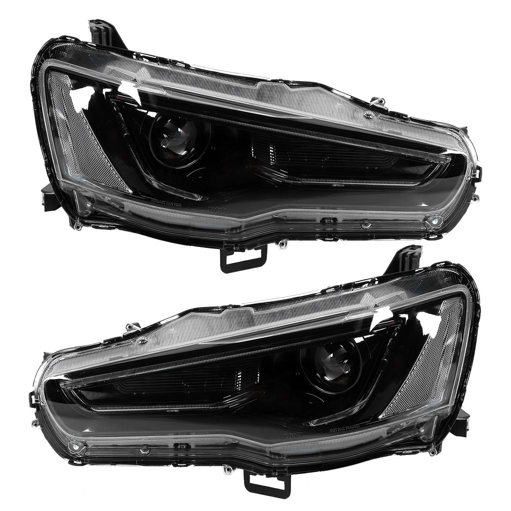 LED Dual Beam Projector Dynamic Headlights Blackout Fit for LancerEvo X 2008?2017 LHD