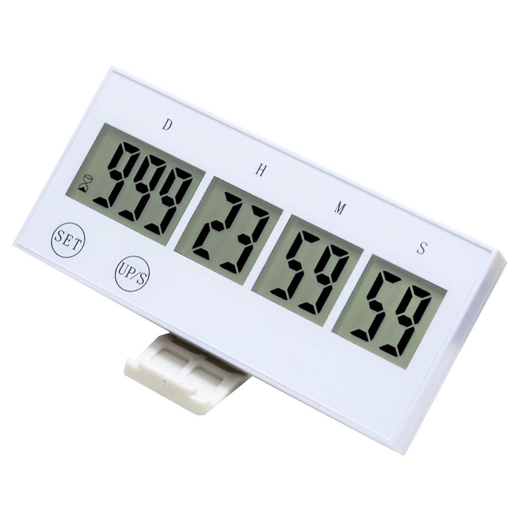 Target Timer LCD Screen Touch Key Compact Examination Timer for Study Office School Kitchen White
