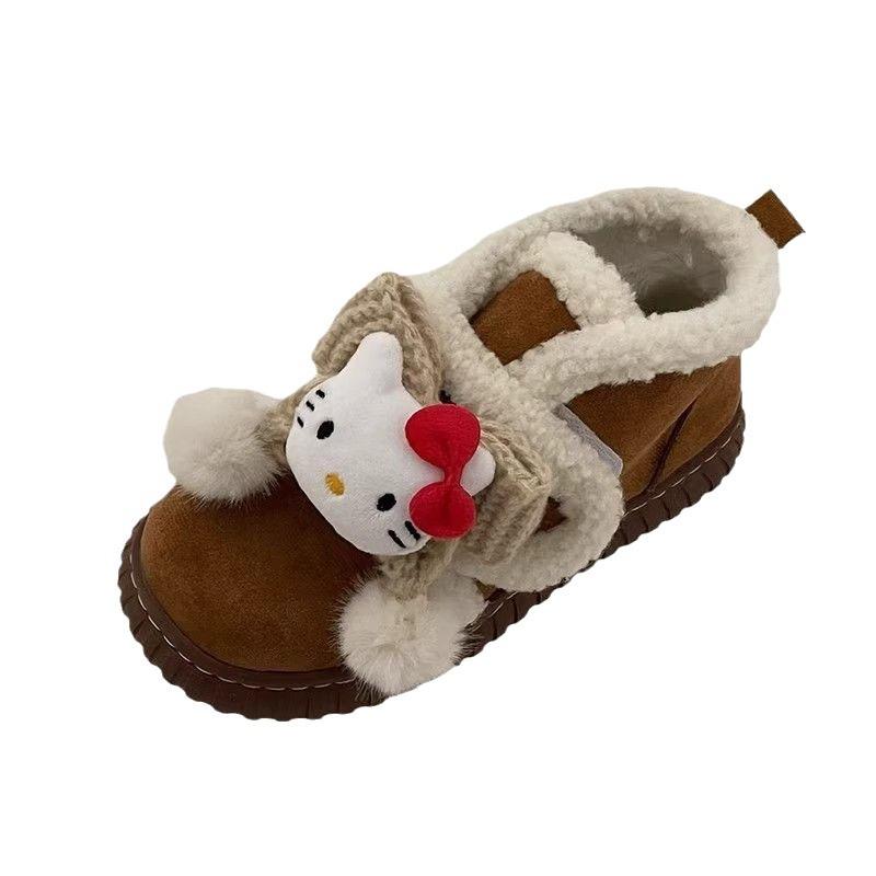 Baumwollstiefel Cartoon Schneestiefel Damen Neu Winter Gefütterte Verdickte Warme Flauschige Schuhe Plateausohle Vielseitige Baumwollschuhe