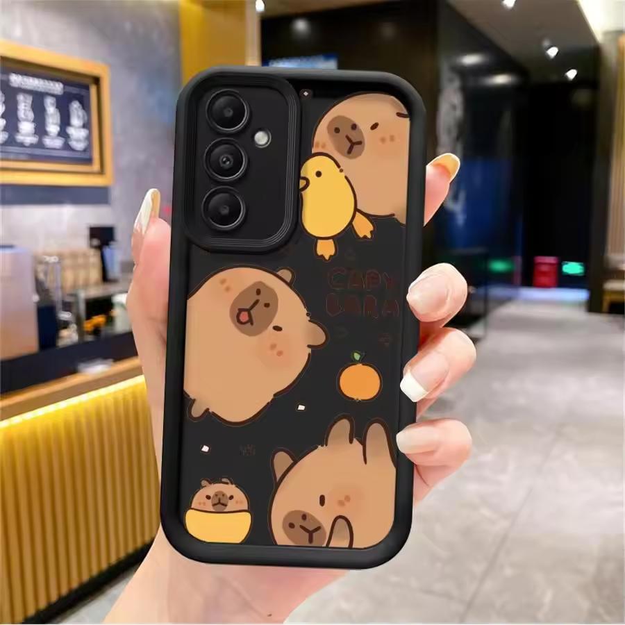 Cartoon Cute Capybara For Samsung Galaxy Case S24 S23 S22 S21 Ultra Plus Fe A55 A54 A53 A52 A35 A25 A15 A14 5G Phone Y2k Cover