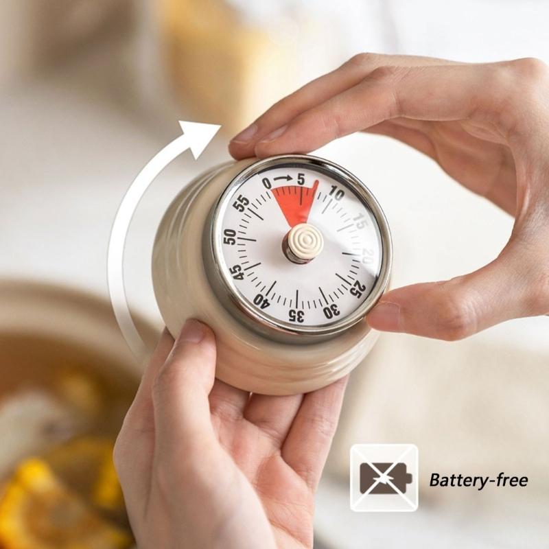 No Battery Mechanical Kitchen Timer Stainless Steel Visual Countdown Time Management For Cooking Baking Easy Operation