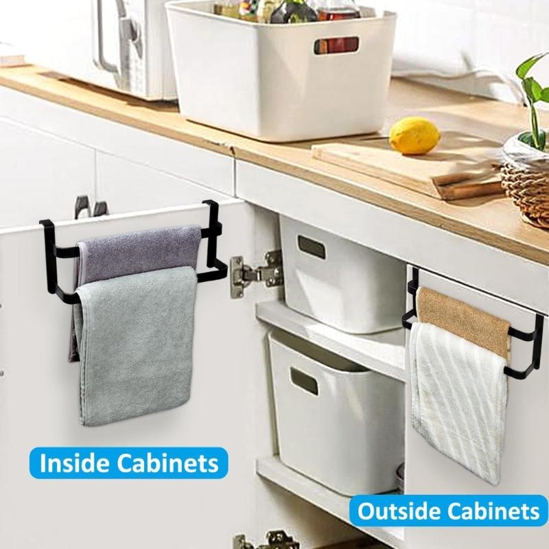 Over The Door Hanger Metal Construction Rustproof Towel Holder For Small Spaces Kitchen Bathroom Bedroom Storage
