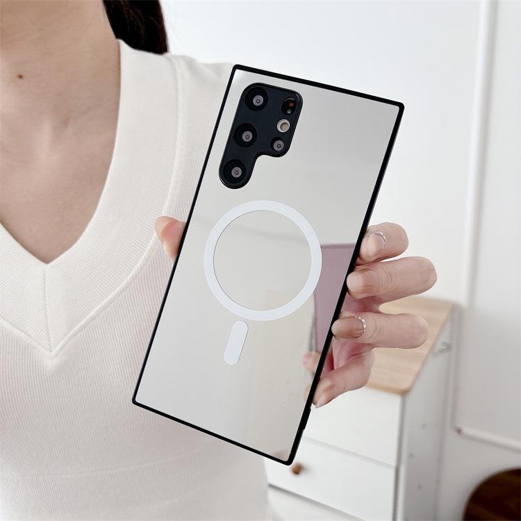 Applicable To Samsung S25ultra Mirror Magnetic Mobile Phone Case S26Plus Makeup Mirror S24/S23Plus Protective Case