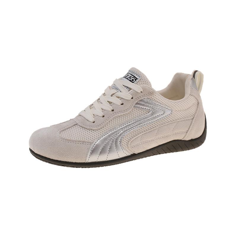 Thick-soled mesh breathable moral training shoes women's autumn 2025 new fashion versatile sports and leisure lace-up white shoes