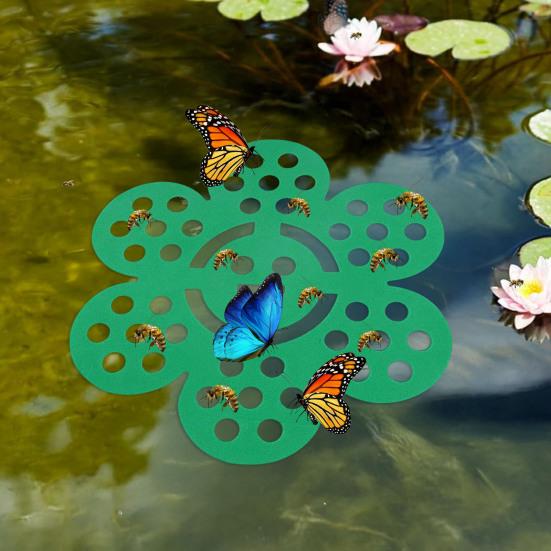Schwimmende Bienen-Tränkstation EVA-Schaum Biene Insekt Schmetterling Tränke Blumenform Bienenbad für Außengarten Balkon Hinterhof Terrasse Dekor