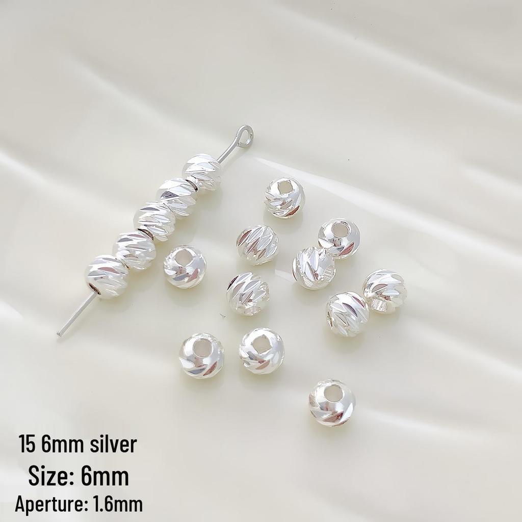 18K Vergoldete, kreuzgeschnittene, runde Abstandshalterperlen für die DIY Schmuck-, Halsketten- und Armbandherstellung.