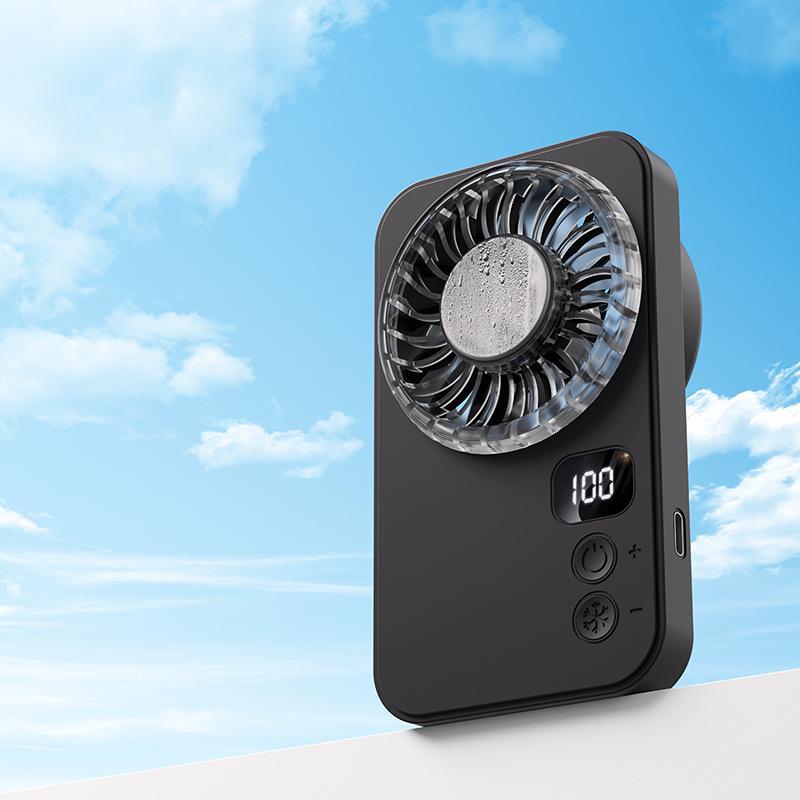 

2026 High-Speed Ice Pack Portable Fan for Outdoor/Home Cooling, Large with Logo Printing Option. 21mm x 75mm x 130mm темно-сірий
