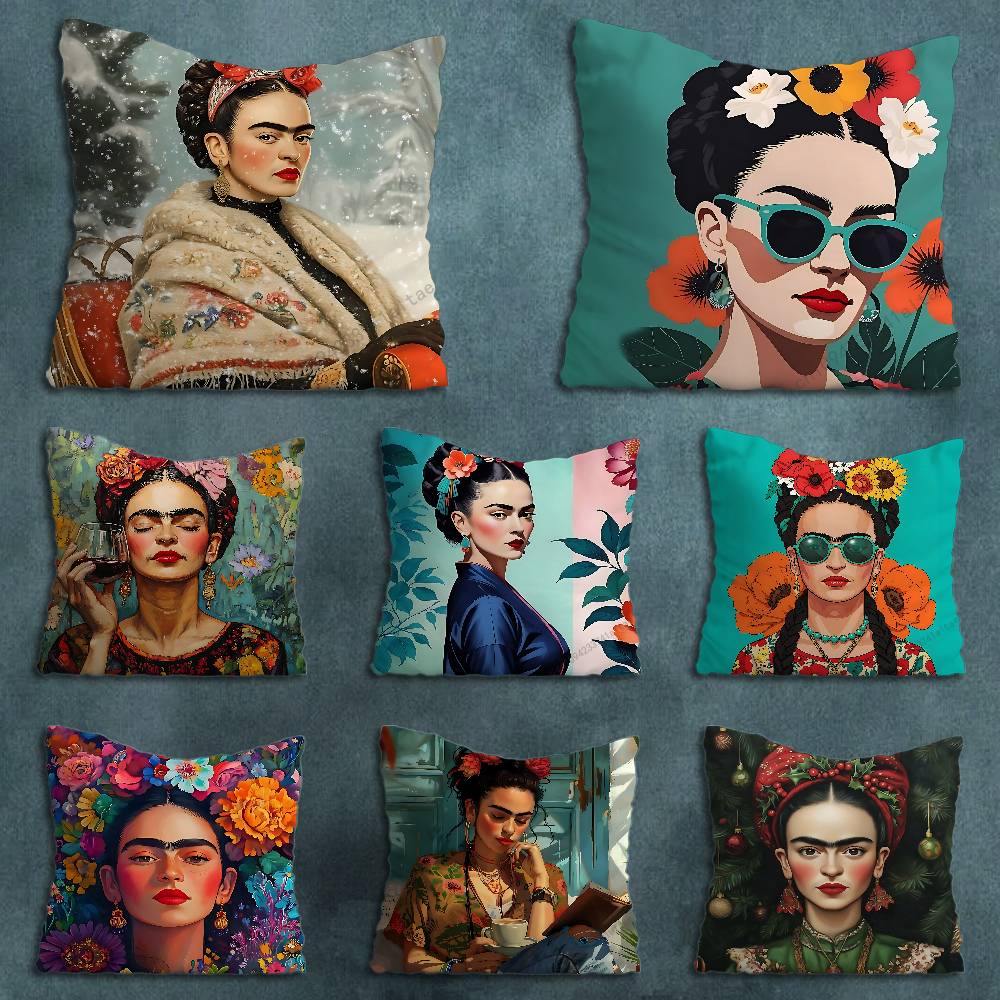FFridas KKahlo Artiste Pillowcase for Sofa Room Office Decor Printing  Merchandise AllMatch Cushion Cover