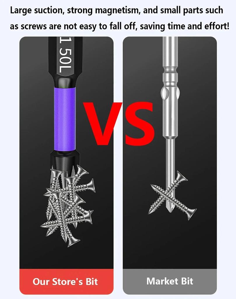 6/12 Pack Magnetic Screwdriver Bits Non-slip Shockproof Phillips Impact Bits Hex Shank Alloy Steel Bits Suitable for Power Tools