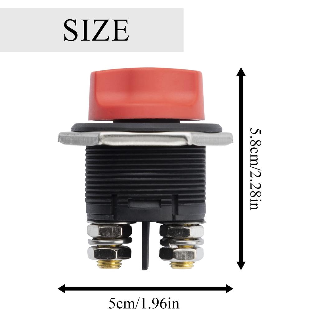 Wyłącznik akumulatora 12V / 24V 200 A, 2-stykowy wyłącznik wł./wył. Wyłącznik awaryjny Wyłącznik akumulatora samochodowego Główny wyłącznik zasilania do pojazdu, łodzi, samochodu