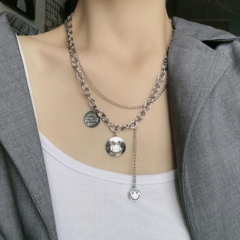 Women's Light Luxury Washable Titanium Steel Hip Hop Clavicle Necklace - Trendy Cold Style Sweater Chain Accessories