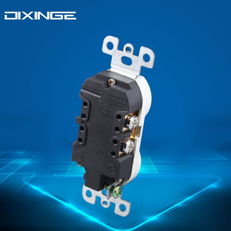 Dual 15A American Standard Three-Pin Double Gang Wall Socket