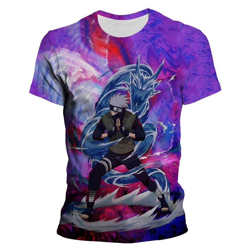 Ny mote T-skjorte for menn Naruto Kakashi Cartoon Anime Barn T-skjorter Sommer Kortermede Kvinner Oversized klær Topper