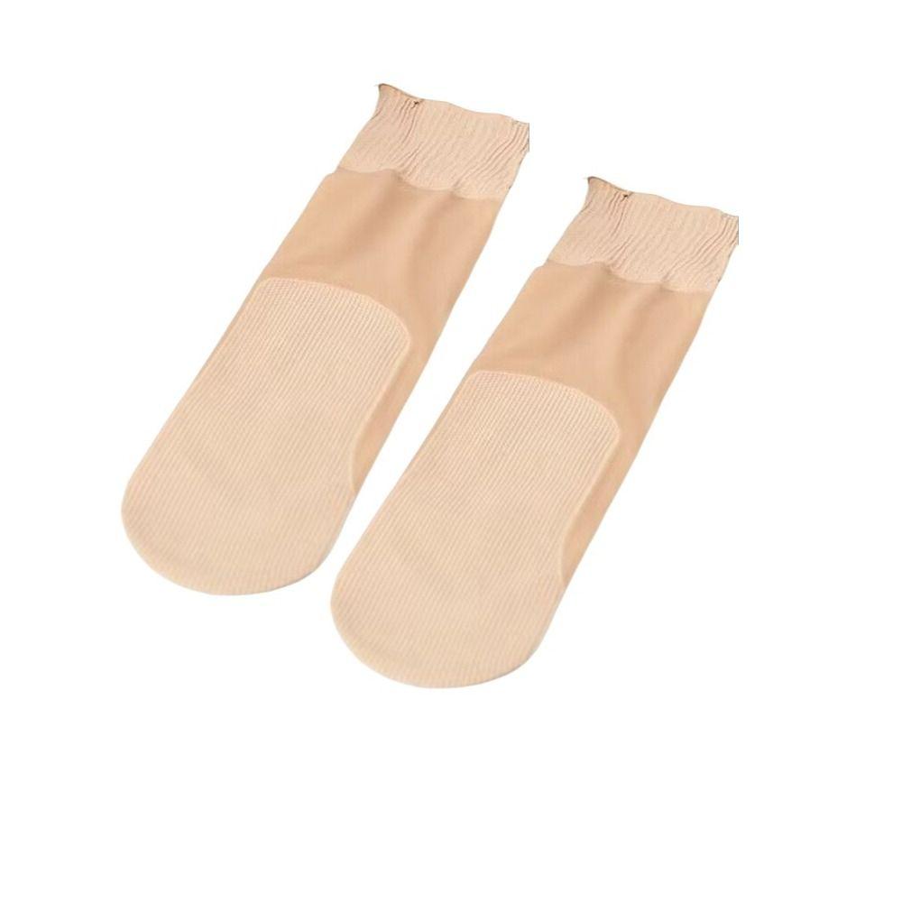 10Pairs Breathable Anti Slip Short Socks Solid Color Silk Hosiery Ultra Thin Socks Everyday Wear
