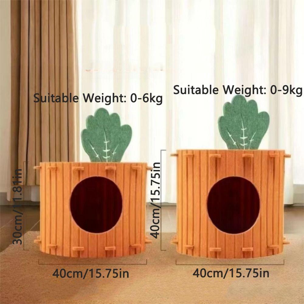 Soft & Durable Carrot Cat Nest Wear-resistant Cat Hideaway Cave Pet Cave House  All Season
