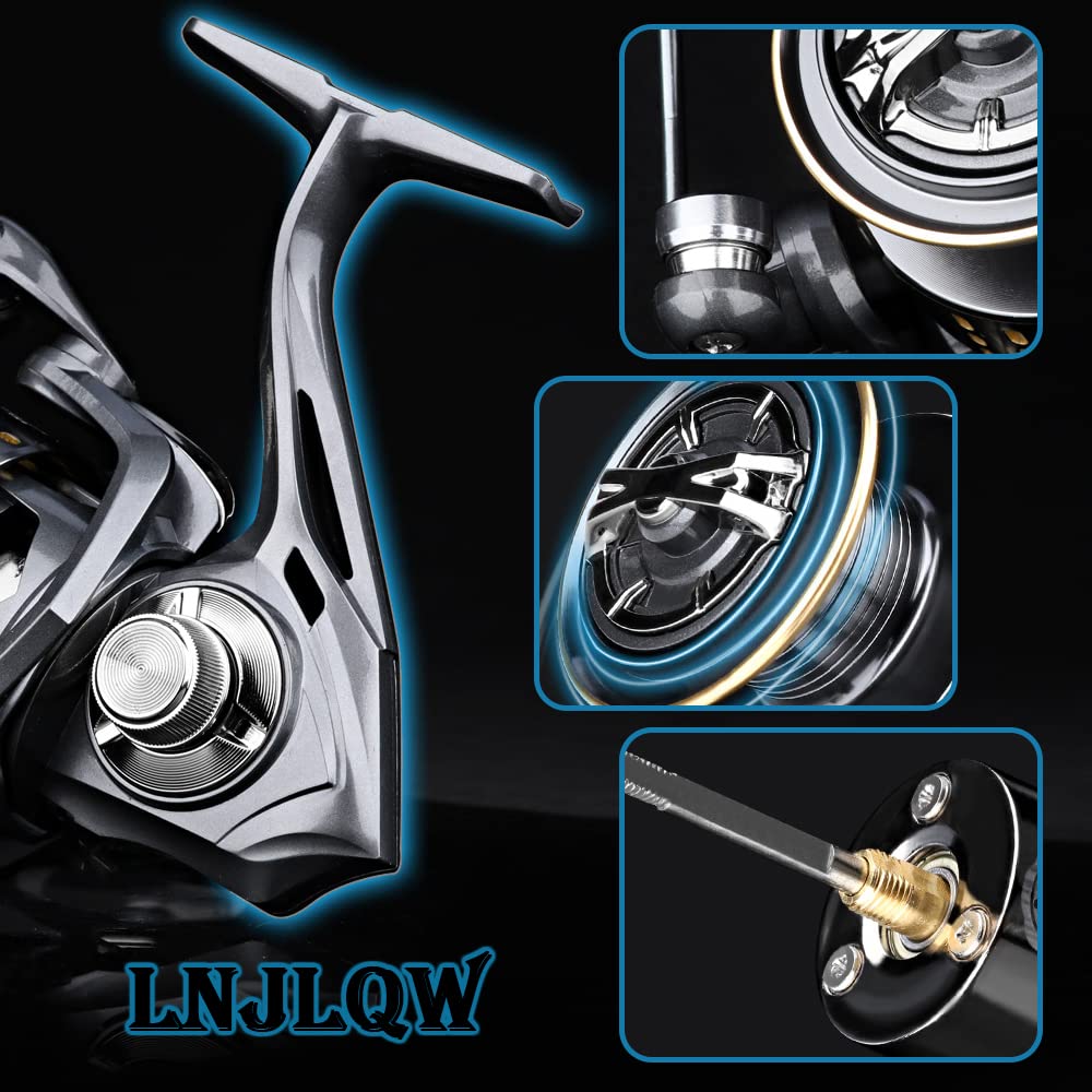 LNJLQW Spinning Reel Bait Reel Sea Reel Left and Right Interchangeable Reel Comfortable Freshwater Saltwater Fishing Ideal for Beginners DA3000