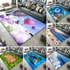 3D Beach Sea Waves Pattern Carpet Door Floor Mat Fish Doormat Non-slip Floor Mat Living Room Rug Home Room Bedroom Decoration