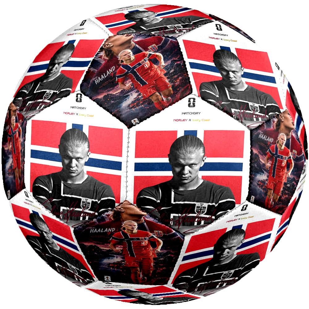 Haaland Trophy Celebration Size 5 Soccer Ball Machinestitched Indooroutdoor Training And Matches Soccer Accessory