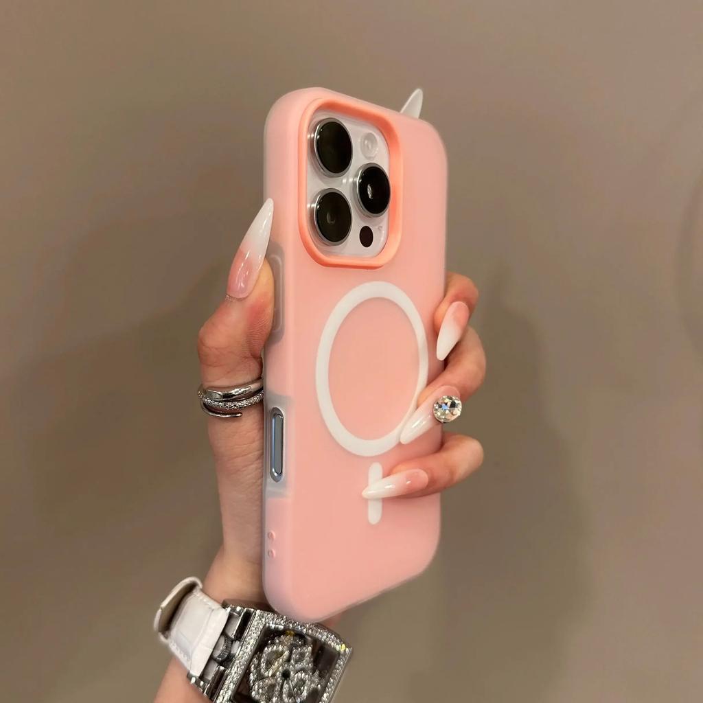 Compatible with iPhone 17 Pro Max jelly magnetic phone case, Apple 16 solid color, 15 matte two-in-one full cover, 14