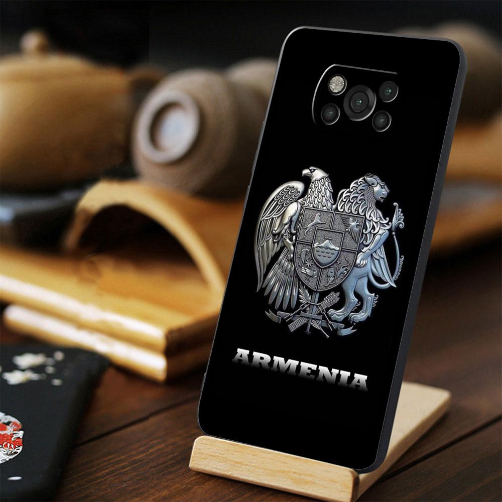 For Xiaomi POCO X4 9T 11T 10T M4 Pro 5G MI 11 Lite M3 X3 NFC F4 GT F3 Armenia Armenians Flag Phone Case Smartphone Black