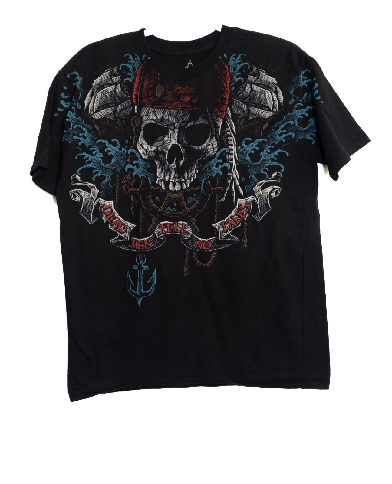 Disneyland Pirates of the Caribbean Size XL Skull Dead Men Tell No Tales Black XL