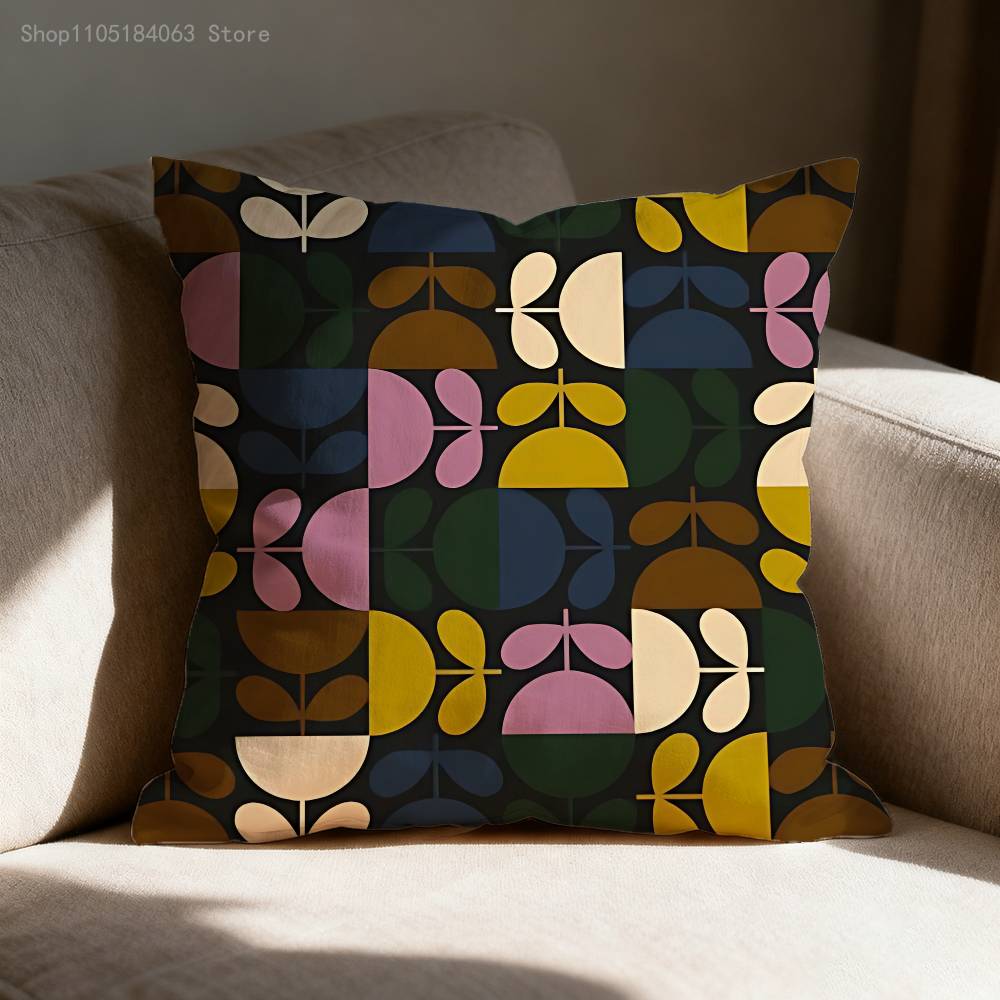 O-Orla Flower Stem Pillow Case For Sofa Decor Car Office Room Printing Cushion Cover Decorations and Protector