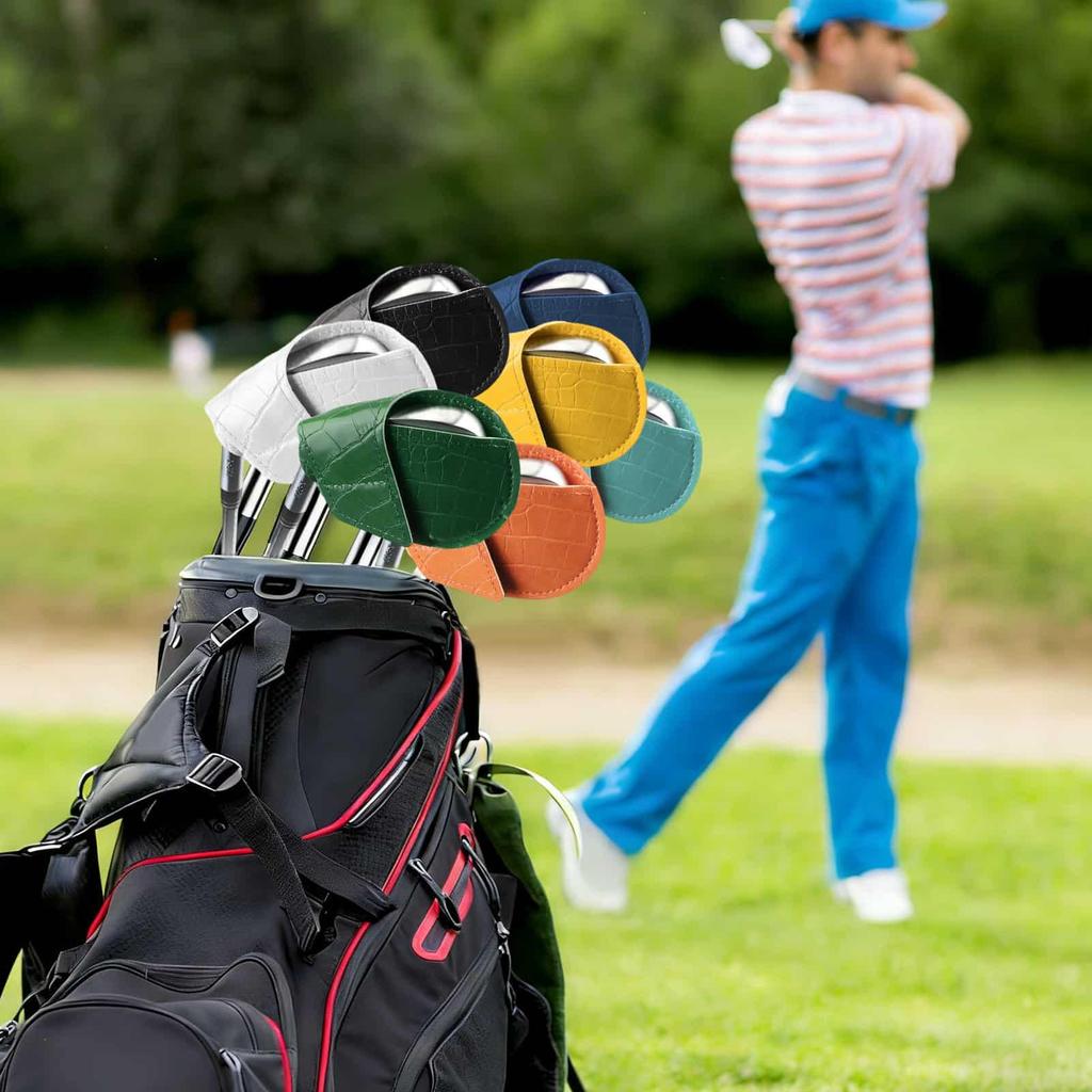 Golf Iron Head Covers PU Leather Protector Iron Head Covers For Easy Identification Men Women Players Golfer Indoor