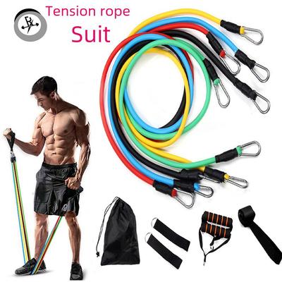 11-teiliges multifunktionales elastisches Zugseil-Fitnessset