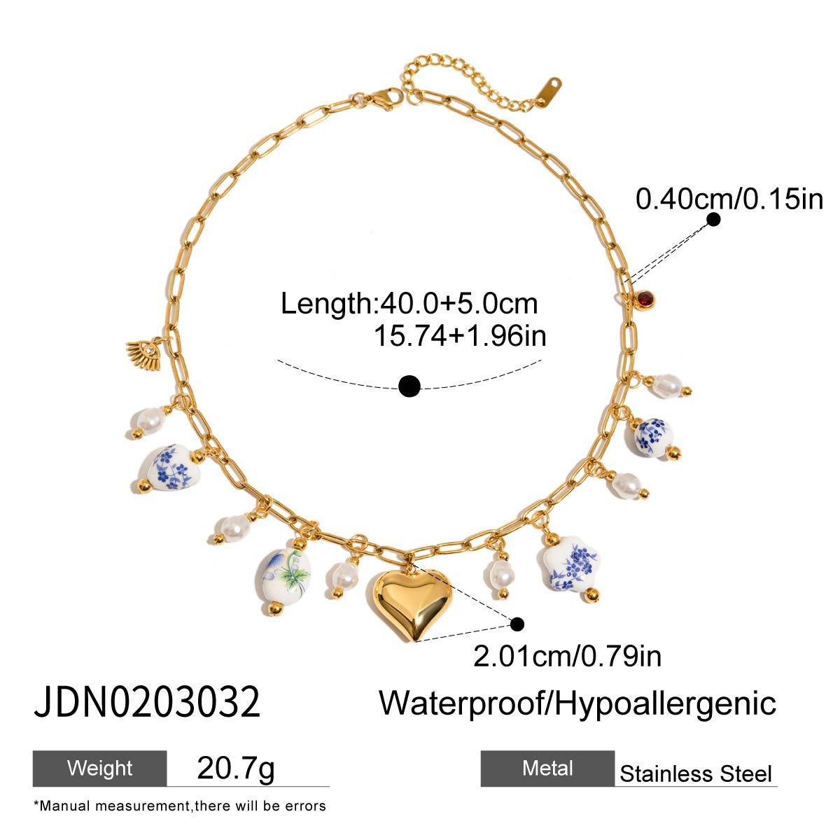 

Youthway Новое поступление Минималистичные ожерелья с подвесками Нержавеющая сталь Разноцветный цветок Сердце Керамическая подвеска Ожерелье для женщин Подарок