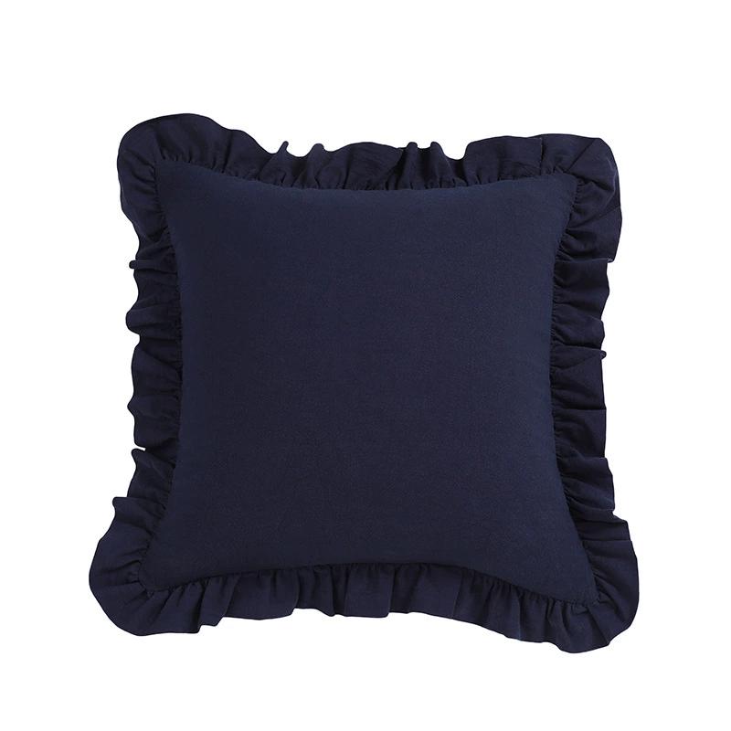 Confezione da 2 Federe per Cuscini Decorativi 100% Cotone Pre Lavate con Volant per Divano Letto Camera da Letto 18x18 Pollici