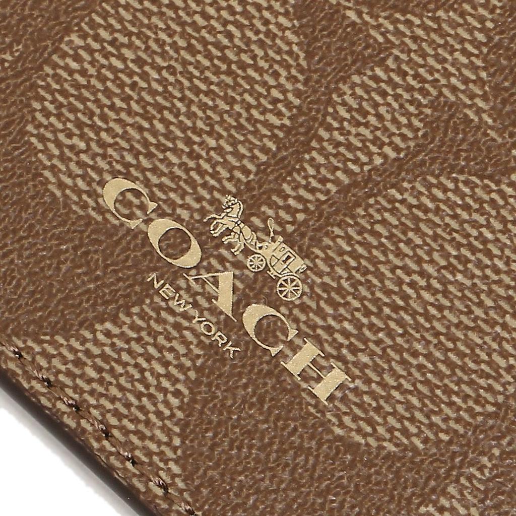 Coach Card Case, Outlet, F63274 IME74, Lanyard ID Case, Signature, Saddle Brown, Pass Case, Card Case [Parallel Import]