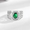 New Product Real Emerald Men's Ring Zircon Inlaid European and American Fashion Domineering Men's Ring