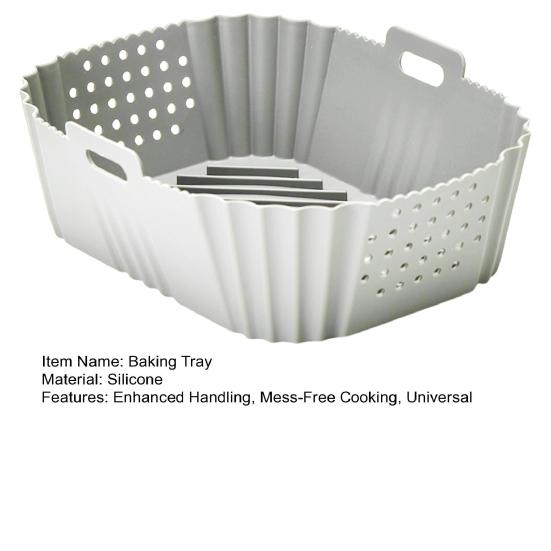 Silicone Air Fryer Liners for Ninja SL400UK Non-Stick Baking Tray Reusable Air Fryer Basket Kitchen Cooking Accessory