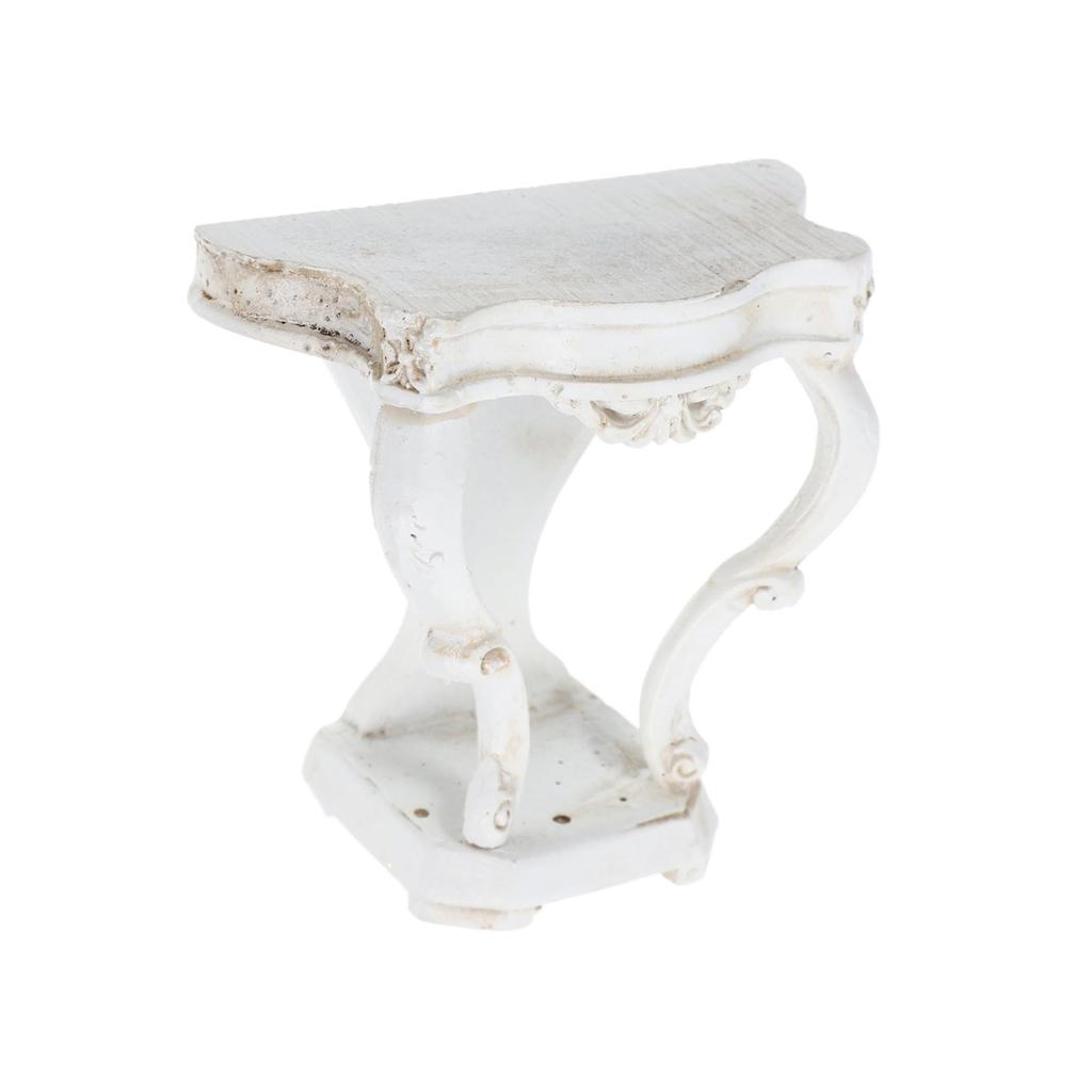 Dollhouse Miniature Furniture 1/12 Scale White Resin Side Table for Craft Enthusiasts and Dollhouse Collector
