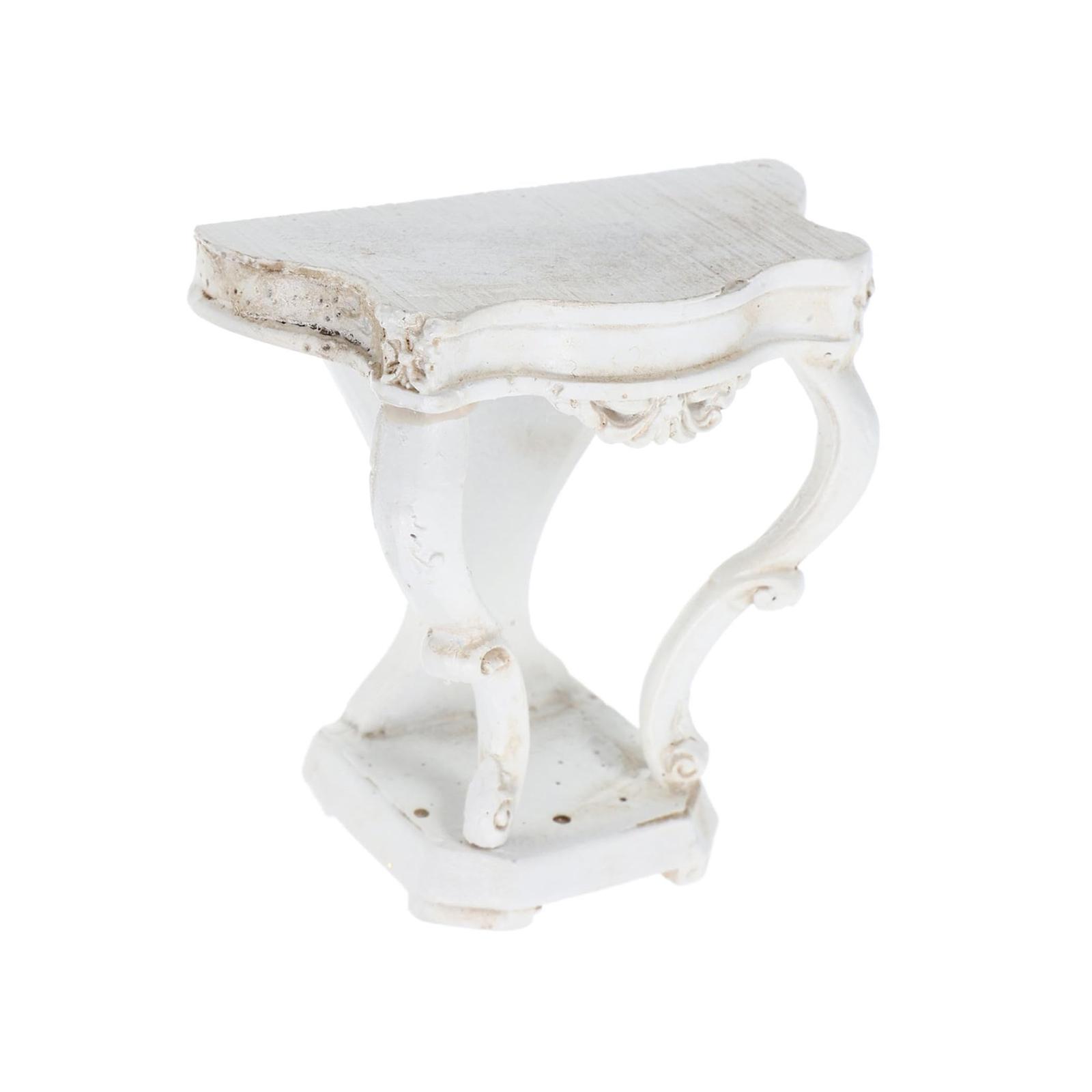 

Dollhouse Miniature Furniture 1/12 Scale White Resin Side Table for Craft Enthusiasts and Dollhouse Collector