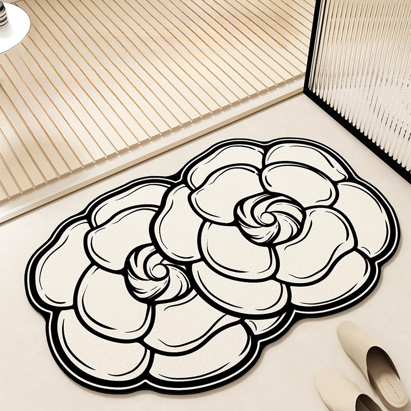 Light Luxury French Carpet Bathroom Floor Mat Toilet Toilet Toilet Door Toilet Non-slip Mat Absorbent Foot Pad Diatom Mud