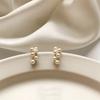 New Fashion Korean White Pearl Drop Earrings For Women Bohemian Golden Round Wedding Earrings Jewelry Gifts Wholesale