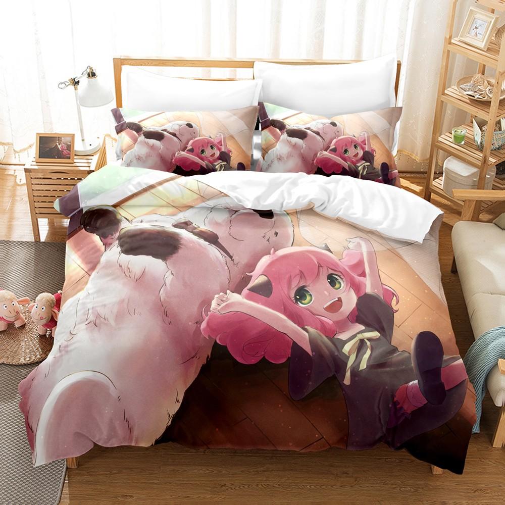 Anime SPY×FAMILY Bedding Set Anya Forger Duvet Cover Set Microfiber Single Queen King Twin Full Size Duvet Cover For Gifts