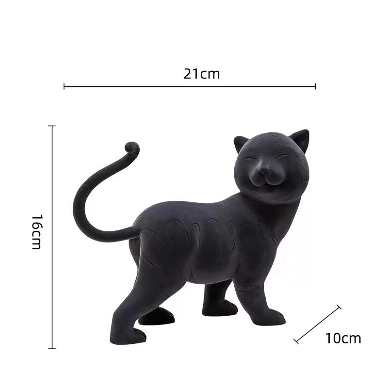 Resin Handicrafts Simulation Animal Sculptures Felted Cat Leopard Cat Decorative Figurines Home Decoration Accessories