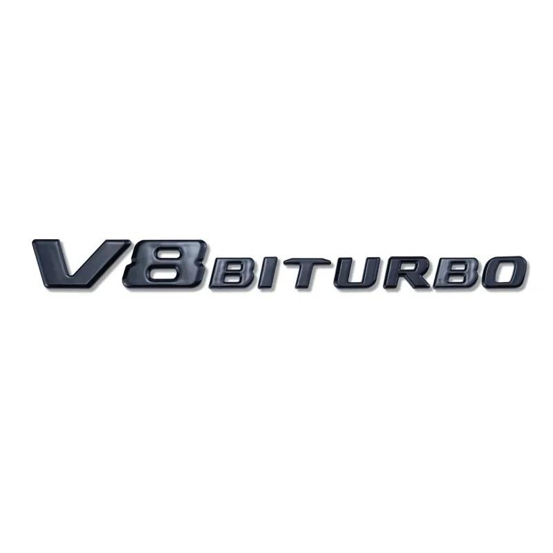 V8 BITURBO Letter 3D ABS Car Sticker for Mercedes Benz Twin Turbo Logo Fender Modification Label Decorative Decal AccessoriesRR1