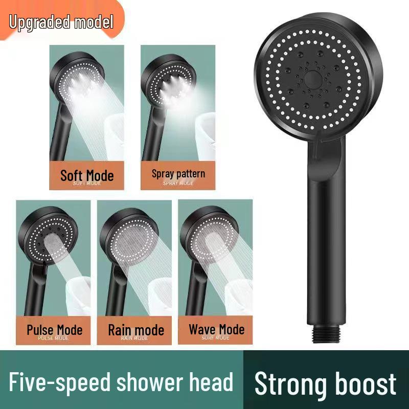 Five-Speed Portable, Multi-Functional, Energy-Saving Handheld Shower Head