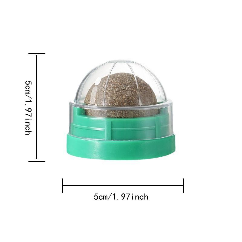 

Spinning Catnip Mint Ball for Kitten Cats Interactive Cat Dental Stick Chew Toy Wall-Mounted