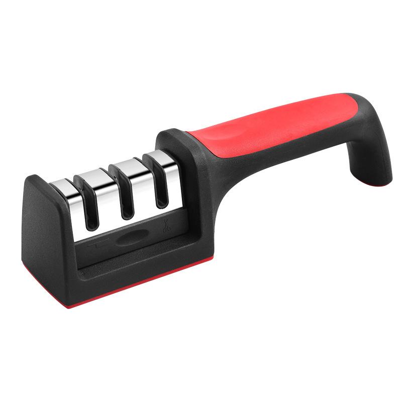 Afilador de Cuchillos Rápido de Cocina de 3/4 Segmentos Doméstico Multifuncional de Mano Piedra de Afilar de 3/4 Propósitos Herramienta para Comer