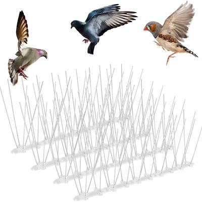 12Pcs Stainless Steel Bird Spikes Anti Bird Fence Pigeon Squirrel Deterrent Repeller Wall Roof Nail Kit Garden Pest Control